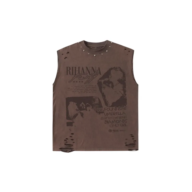 Retro Washed Distressed Vest-2