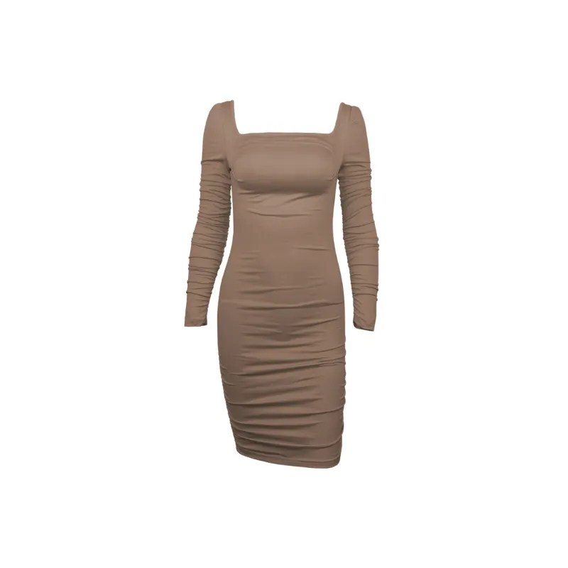 Fashionable Simple Polyester Dress Women-8