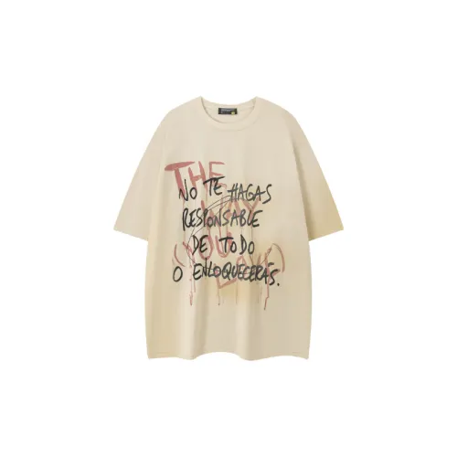 Tide Tie Dye Letter Printing Loose Short Sleeved T Shirt