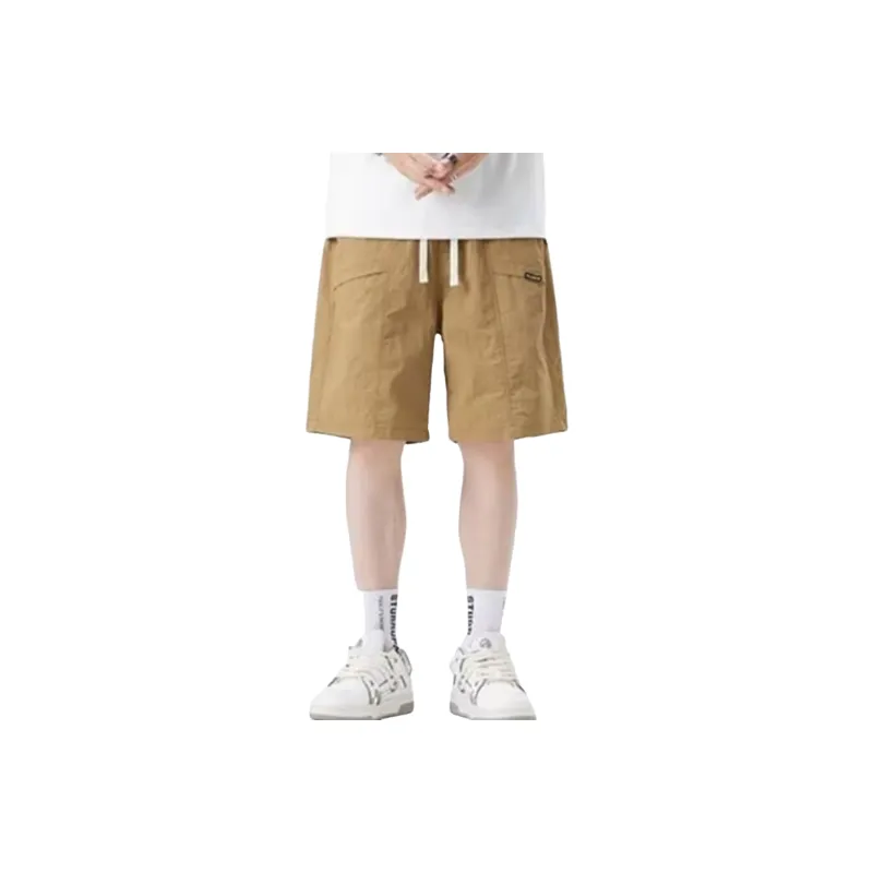 Casual Loose Blended Synthetic Fabrics Cargo Shorts-0