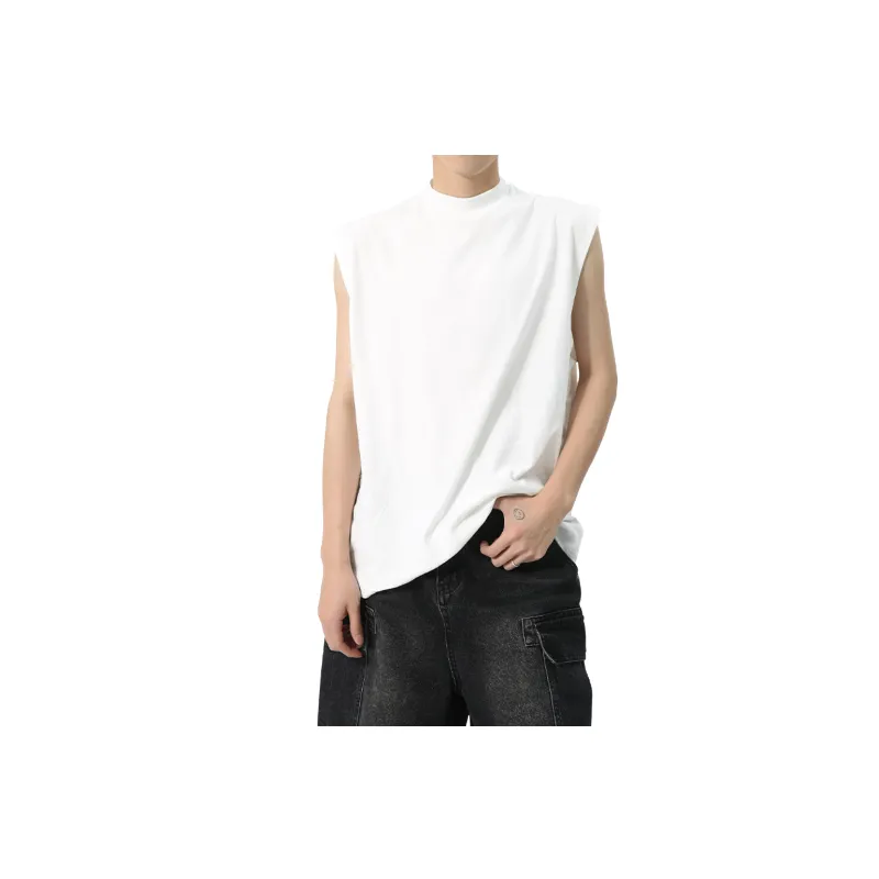 Loose Plain Cotton Vest-1
