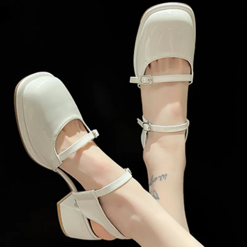Retro Button Slide Sandals-2