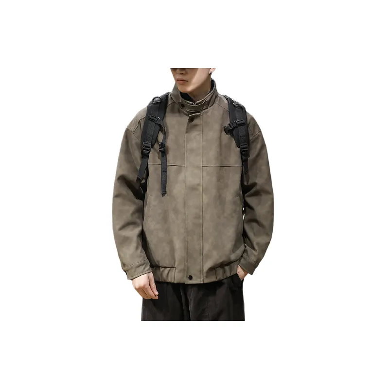 Casual Retro Artificial Leather Jacket-1