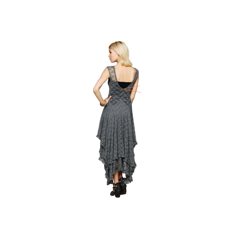 Fashionable Plain Lace Dress Women-7