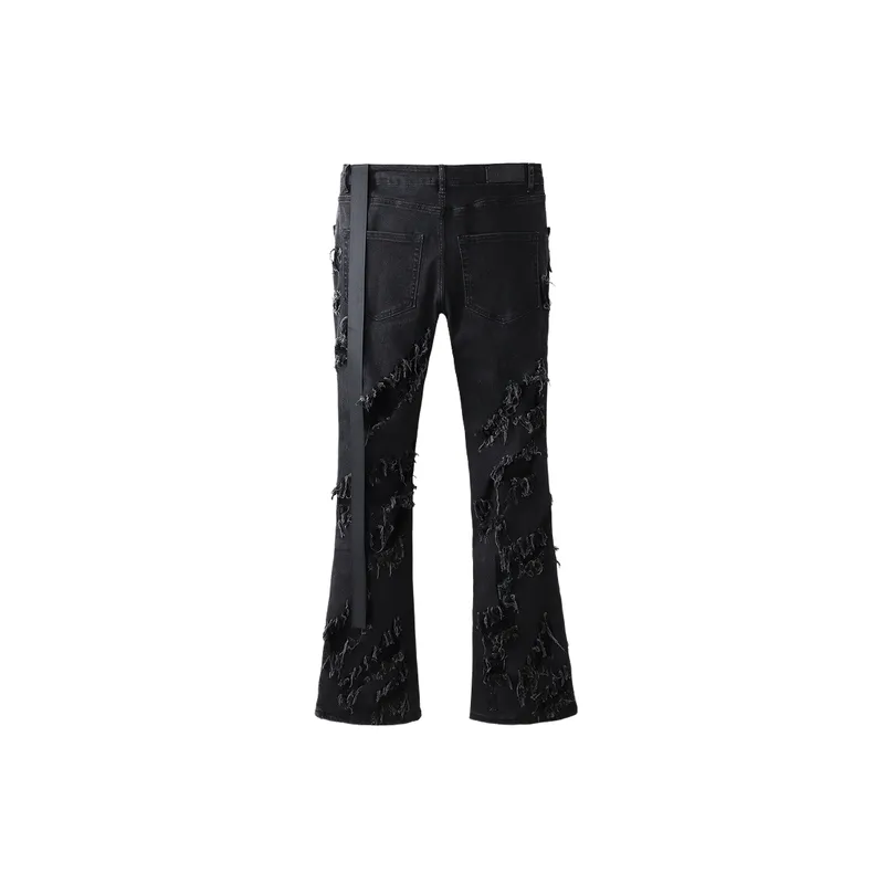 High Street Diablo Breaking Stitching Streak whisker Micro flared Pants-1