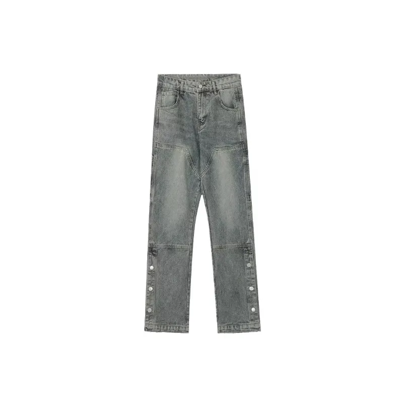 High Waist Straight High Street Trendy Brand Casual Jeans