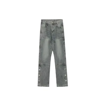 High Waist Straight High Street Trendy Brand Casual Jeans