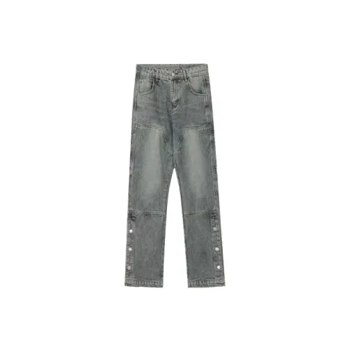 American High Street Wash Old Hip hop Loose Straight Jeans