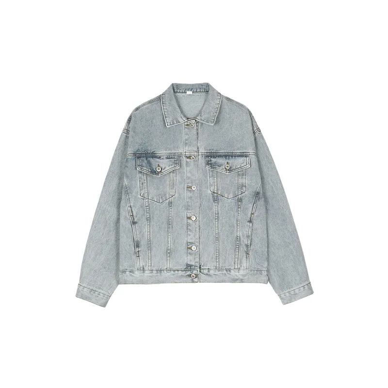 Fashionable Washed Denim Jacket-0