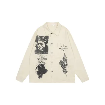 Vintage Niche Graffiti Figure Neutral Denim Jacket