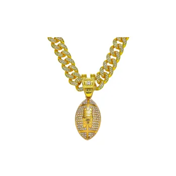 Rugby Full Diamond Pendant Necklace