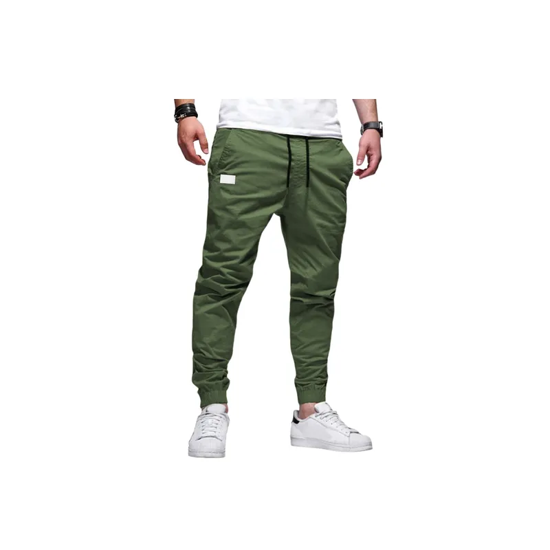 Loose Simple Cotton Blended Fabric Casual Pants-2