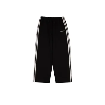 Solid Color Side Sticker Vintage Casual Loose Straight Pants