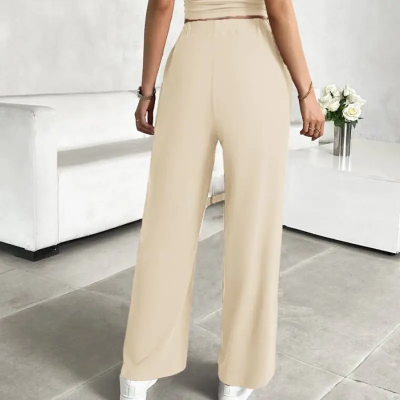 Street Plain Rayon Casual Pants Women-3
