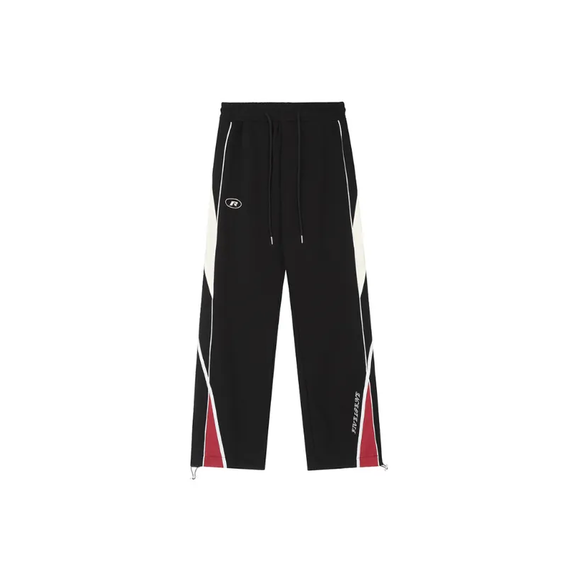 Retro Style Stitching Contrast Color Straight Fashion Brand Street Loose Street Dance Casual Pants