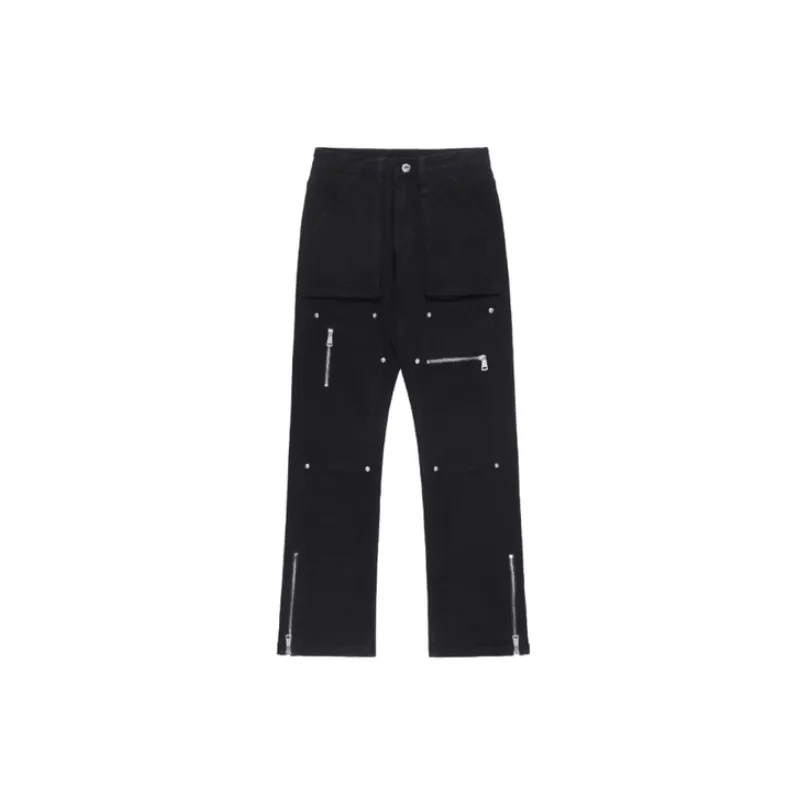 Casual Loose Straight Leg Cargo Pants-0