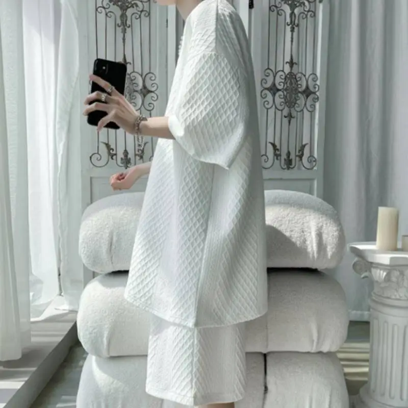 Casual Short Sleeved Shirt And Shorts Set-4