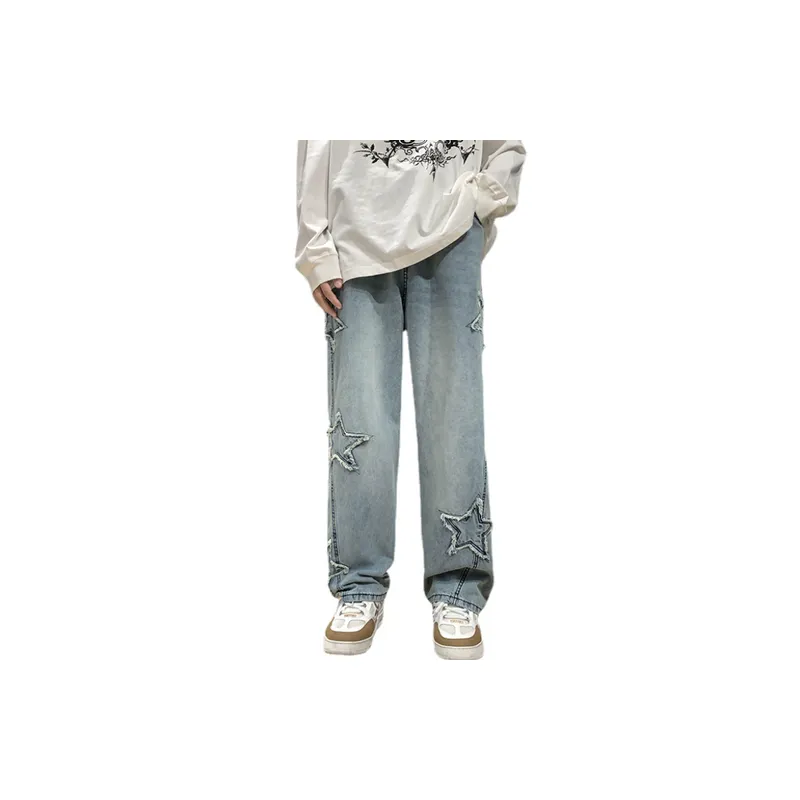 Casual Loose Straight Leg Jeans-0