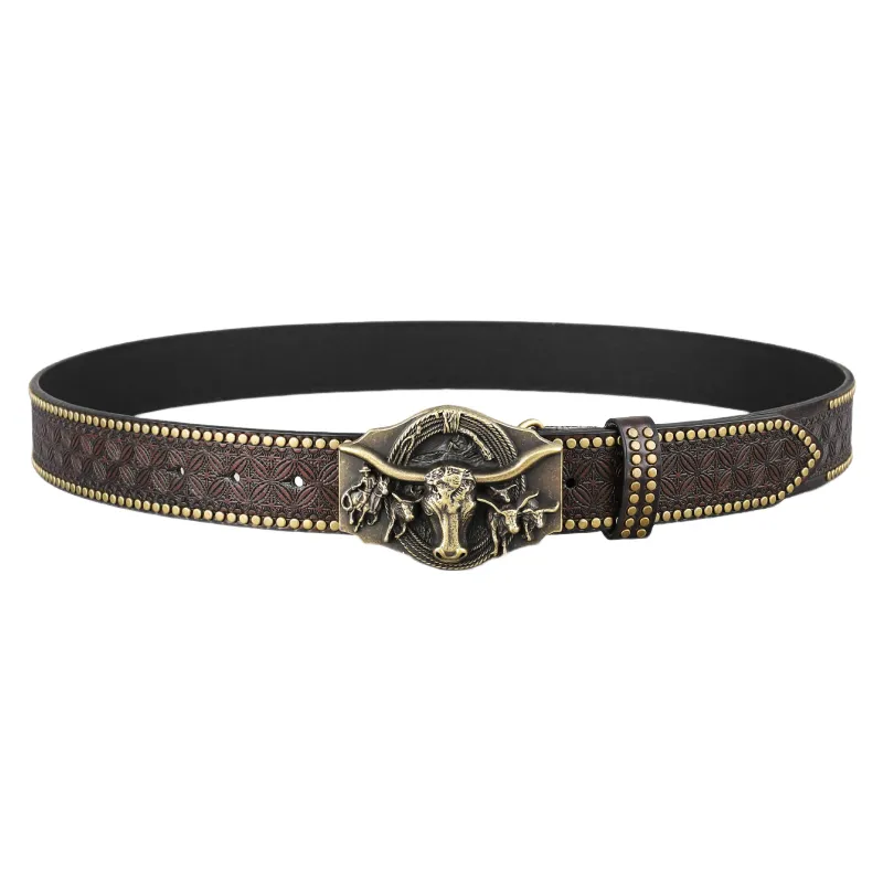 Retro Funky Leather Belt-0