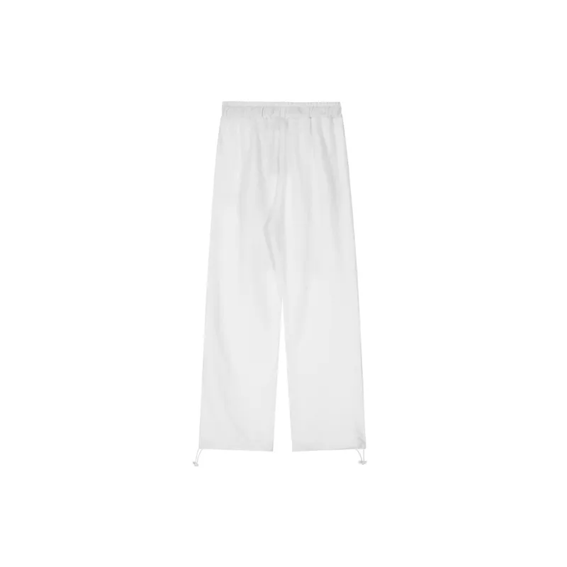 Woven Drawstring Decorative Ankle Pants-3