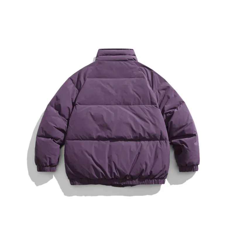 Spliced Large Pocket White Duck Down Jacket-7