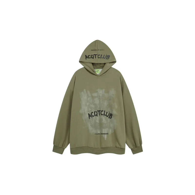 Retro Text Graffiti Print Hoodie-2