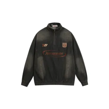 Retro Embroidery Loose Polo