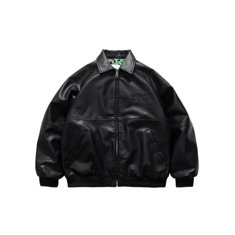 Retro Loose PU Leather Jacket-0