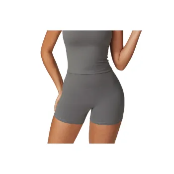 Simple Plain Nylon Spandex Brushed Fabric Sports Shorts Women