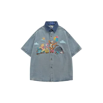 Loose Embroidery Denim Shirt