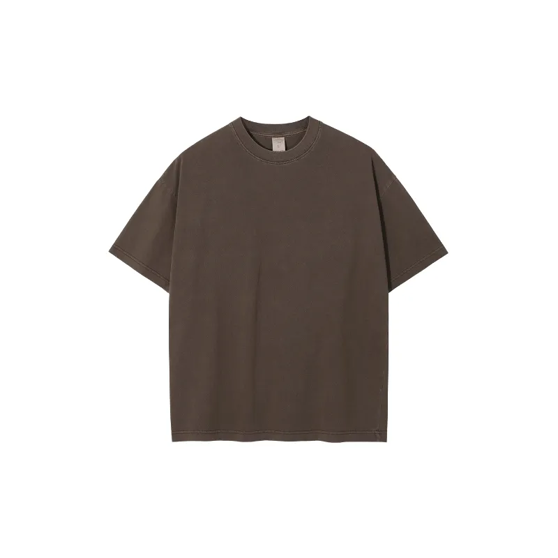 Washed Distress Cotton T Shirt-8