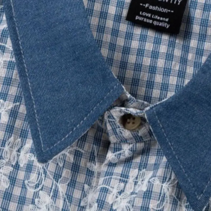 Retro Loose Cotton Polyester Blend Shirt Unisex-2