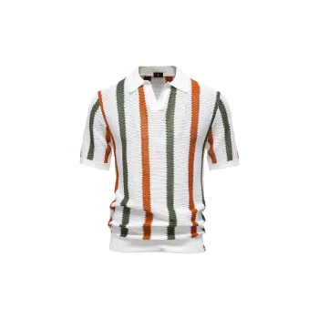 Fashionable Hollow Out Blended Synthetic Fabrics Polo