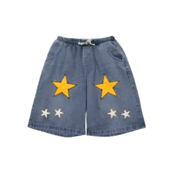 Distressed Retro Mud Denim Shorts