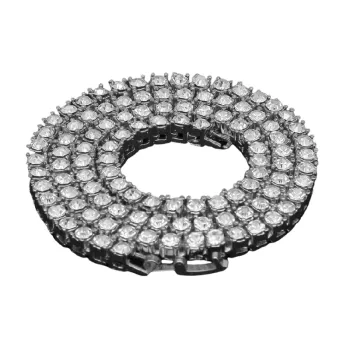 Hip Hop Alloy Rhinestone Row All match Necklace