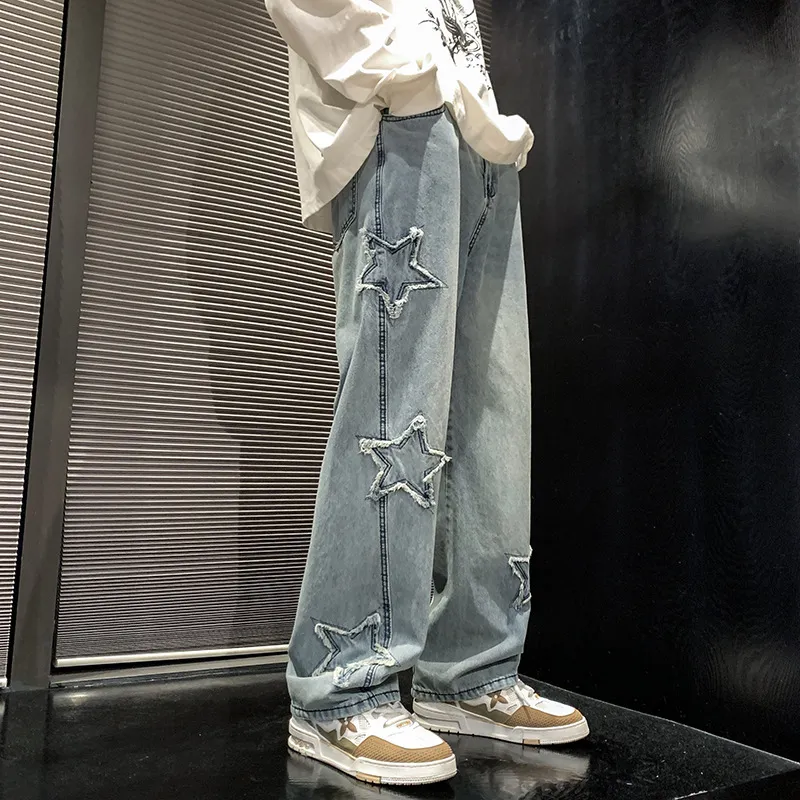 Casual Loose Straight Leg Jeans-1