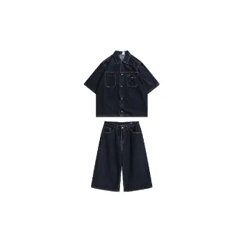 Retro Fashionable Cotton Shirt Suit