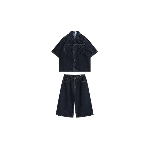 Retro Fashionable Cotton Shirt Suit