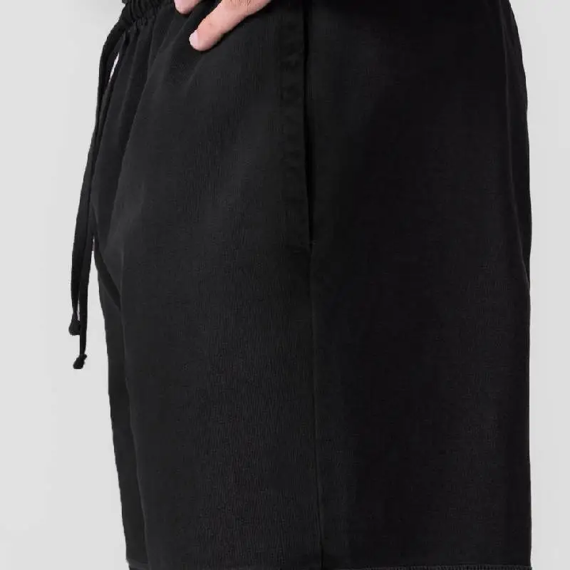 Sporty Plain Cotton Blended Fabric Casual Shorts-6
