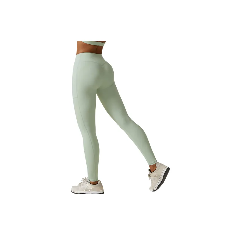 Plain Sporty Nylon Leggings Women-1