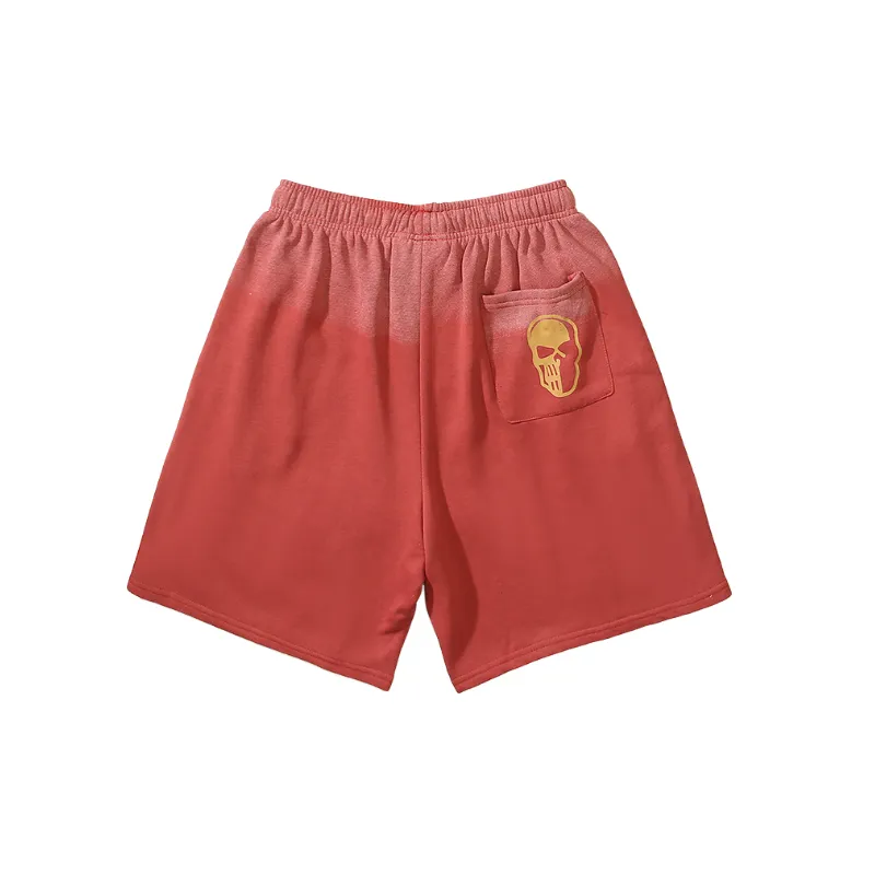 Street Washed Print Cotton Blended Fabric Casual Shorts-7