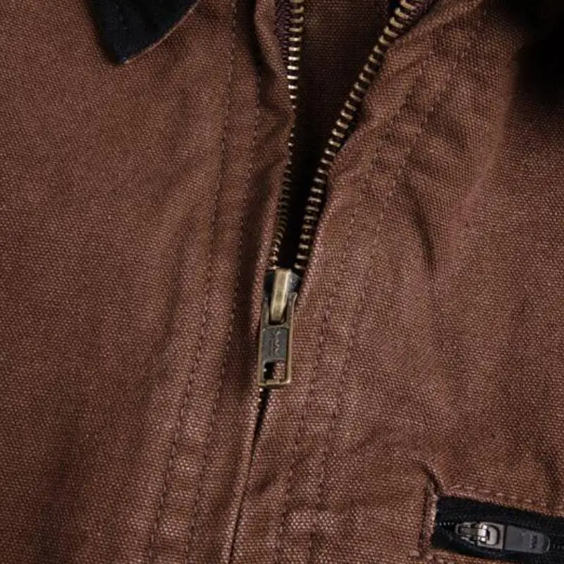 Casual Zipper Washed Jacket-2