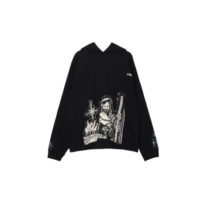 Oversize Loose Printed Pullover Hip Hop Dark Country Coat-4