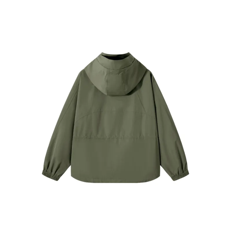 Casual Drawstring Waist Hooded Windbreaker Jacket-10
