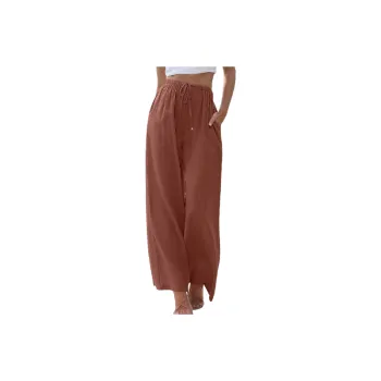 Fashionable Loose Cotton Linen Blend Casual Pants Women