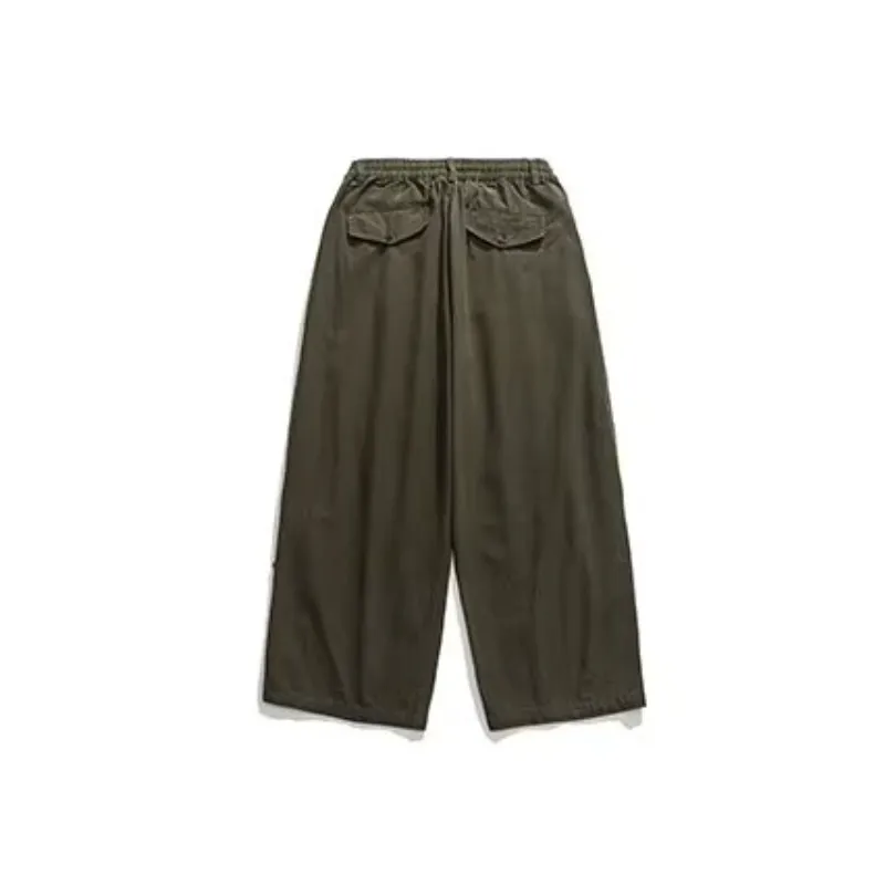 Retro Casual Wide Leg Cargo Pants-3