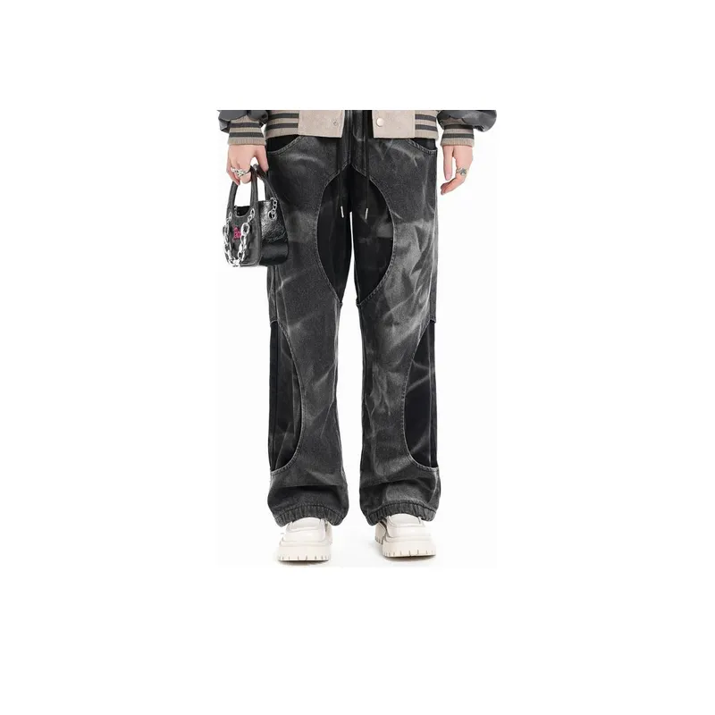Fake Two Piece Straight Jeans-2