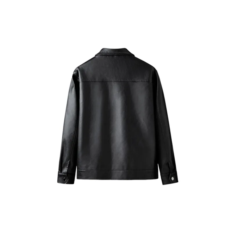 Fashionable Casual Artificial Leather Jacket-1
