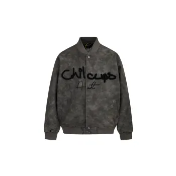 Embroidery Loose PU Jacket