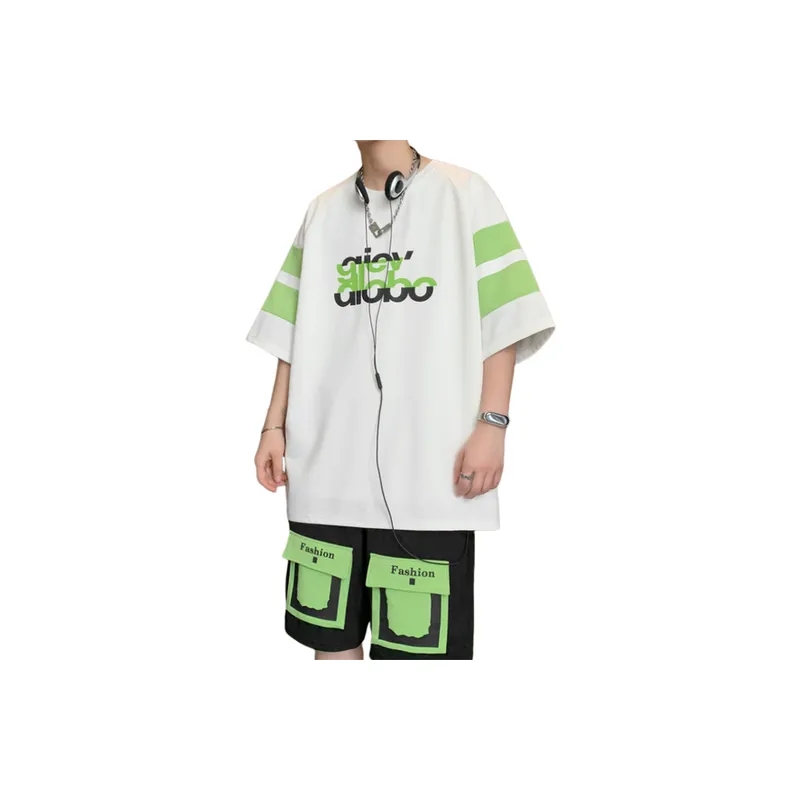 Trendy Short Sleeved Sports Suit-3